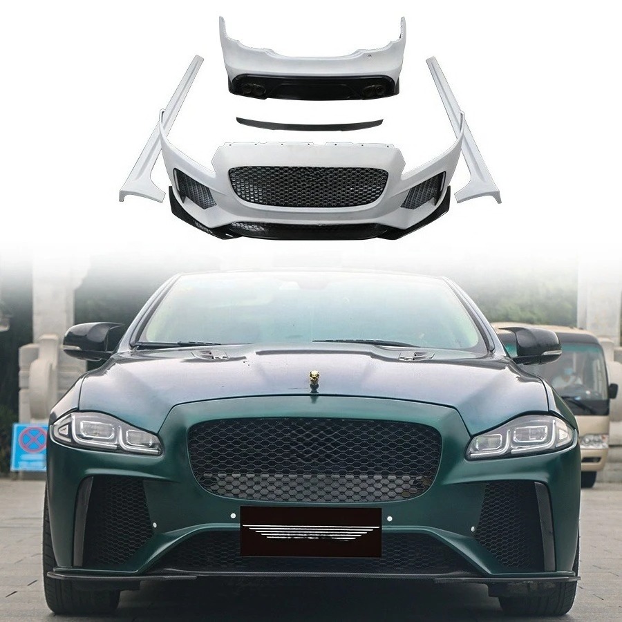 SVR for XJL Body Kit 2009-2020 Half Carbon Fiber Front/Rear Bumpers Side Skirts Exhaust Cut-Outs Bolt-On New
